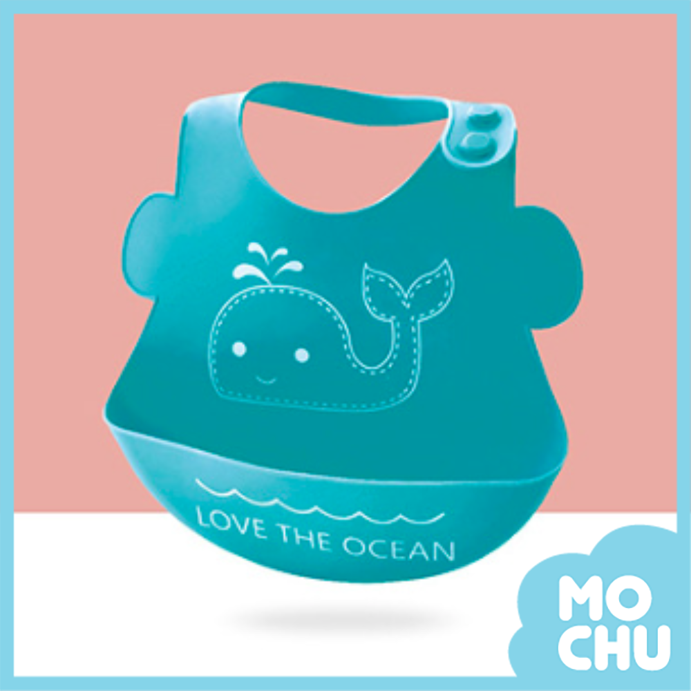 鯨魚矽膠圍兜(二色)