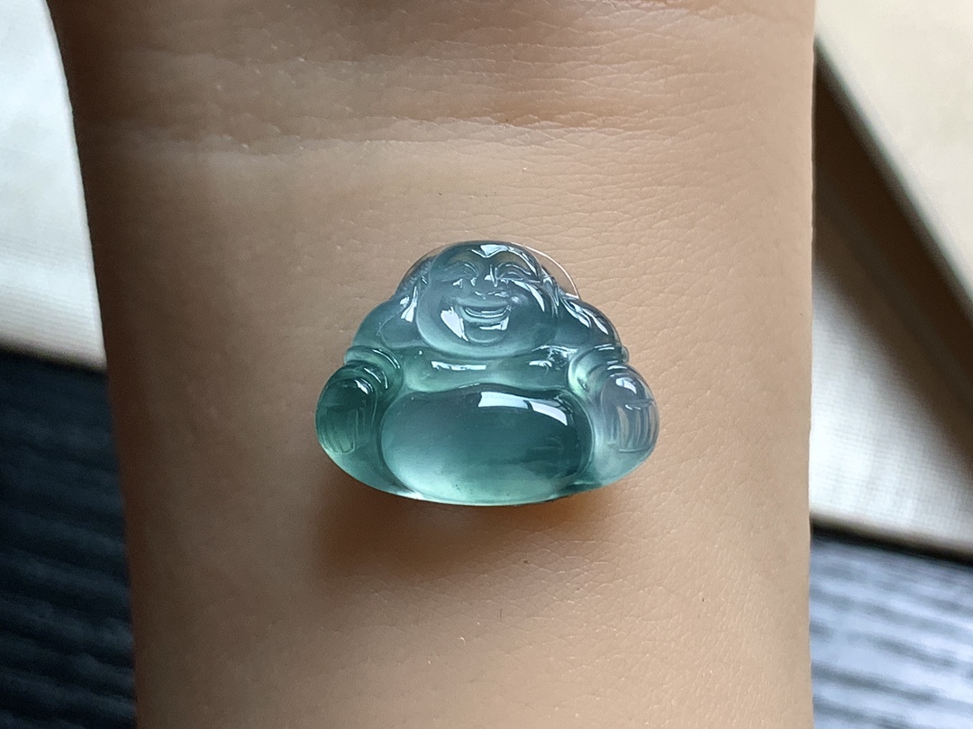 翡翠冰種底色佛公,天然翡翠A玉, 緬甸玉, Jade, Jadeite