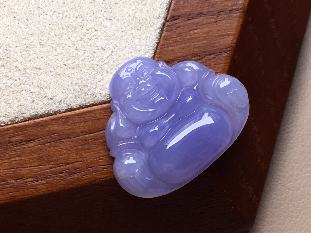 71937 翡翠冰種濃紫佛公