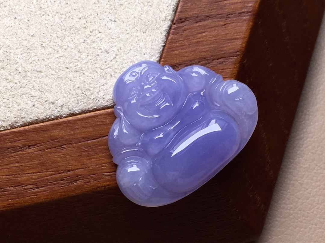 71937 翡翠冰種濃紫佛公