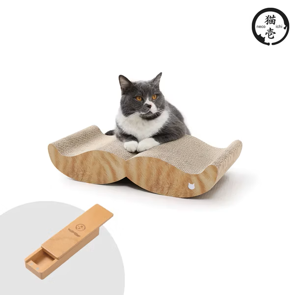 日本直送 貓壹Necoichi 貓貓抓抓床 - 貓鬍鬚款式 + 貓鬍鬚收集盒