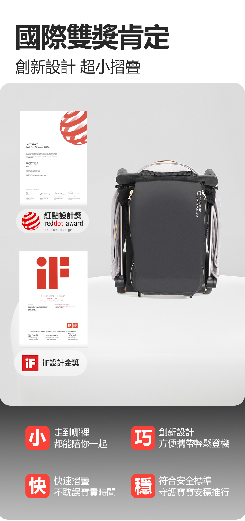 gb POCKIT ELF 口袋推車/石墨黑