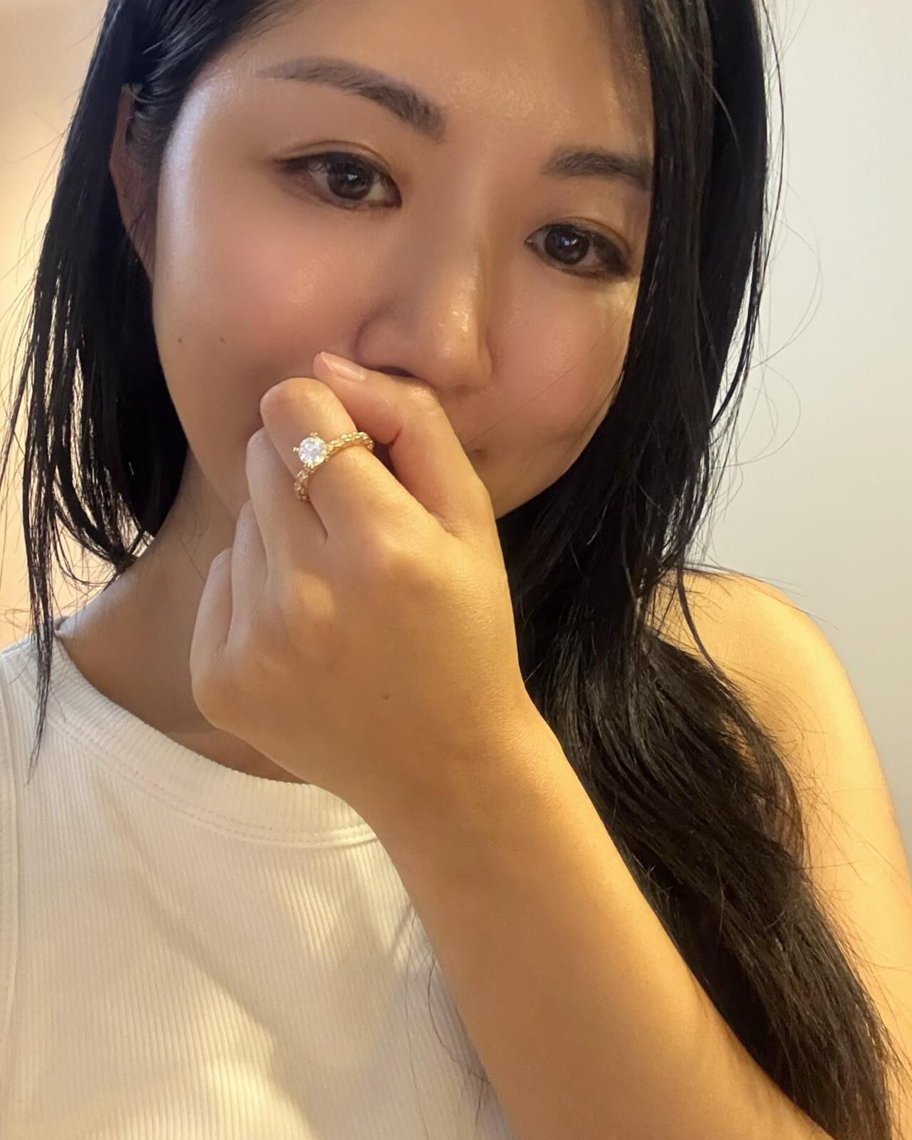 1 卡莫桑18k 金介指Z146🔸日本品牌LE BIEVIANA GRA認證 D grade( 美碼）