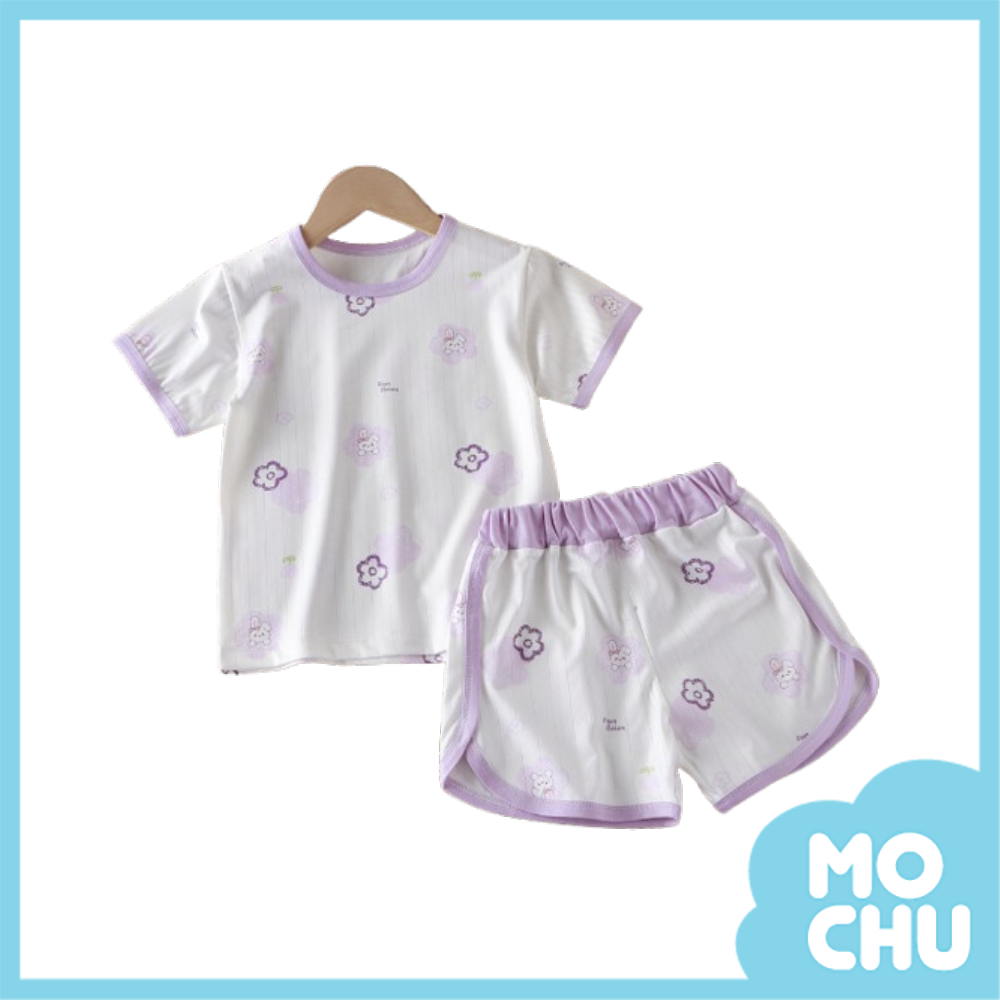 紫花兔短袖家居套裝