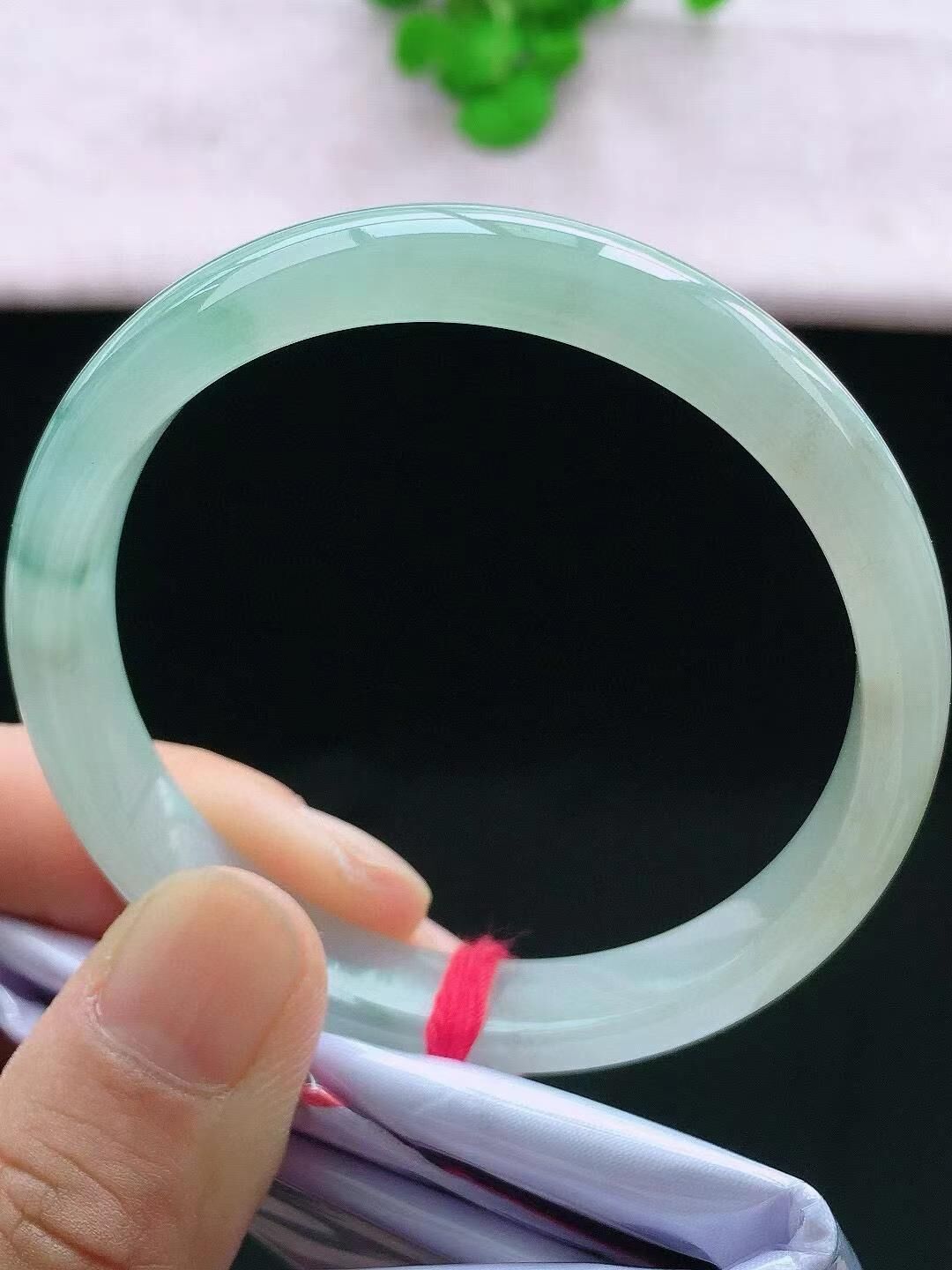 7195859 54mm冰飄花翡翠正圈手鐲 (52-54)