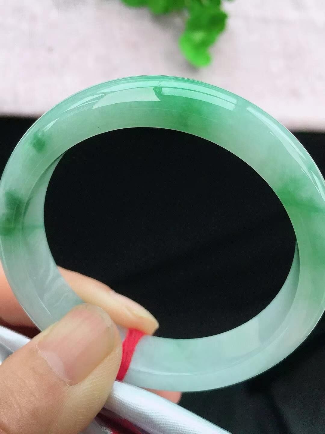 冰飄綠翡翠正圈手鐲,天然翡翠A玉, 緬甸玉, Jade, Jadeite