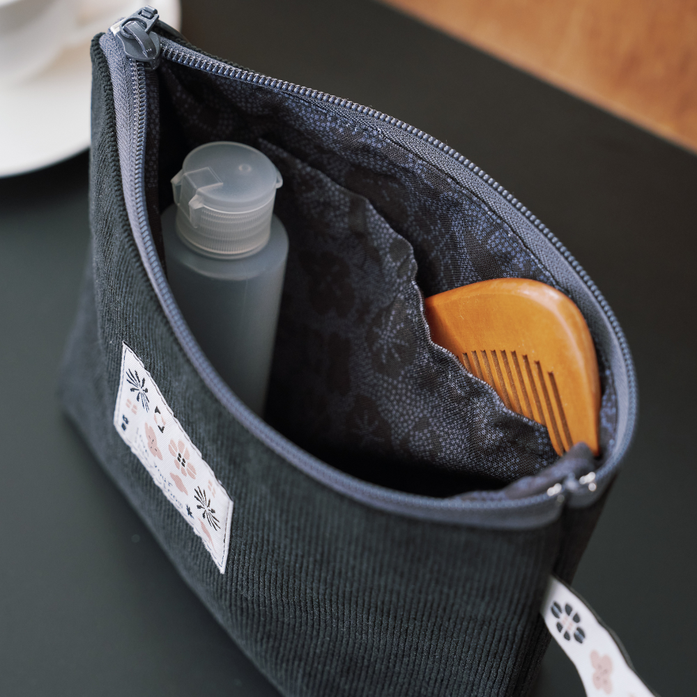 印花樂拉鏈梯形收納包/"I"系列/深邃黑