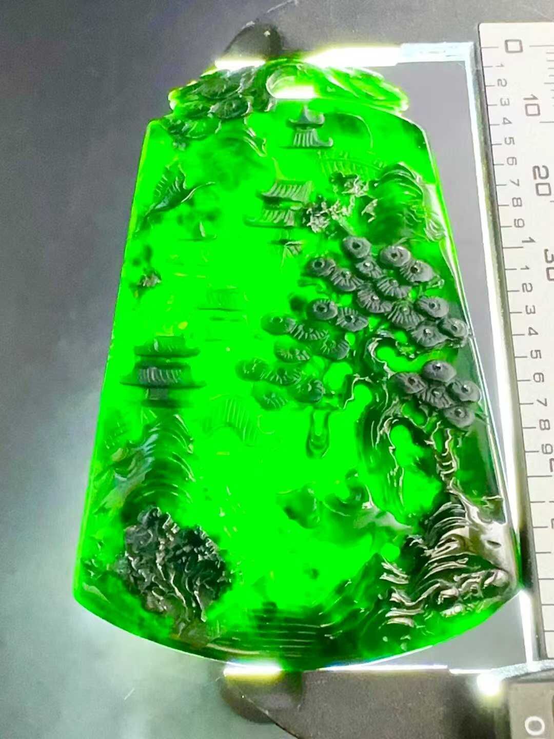 7195912 翡翠墨翠山水牌