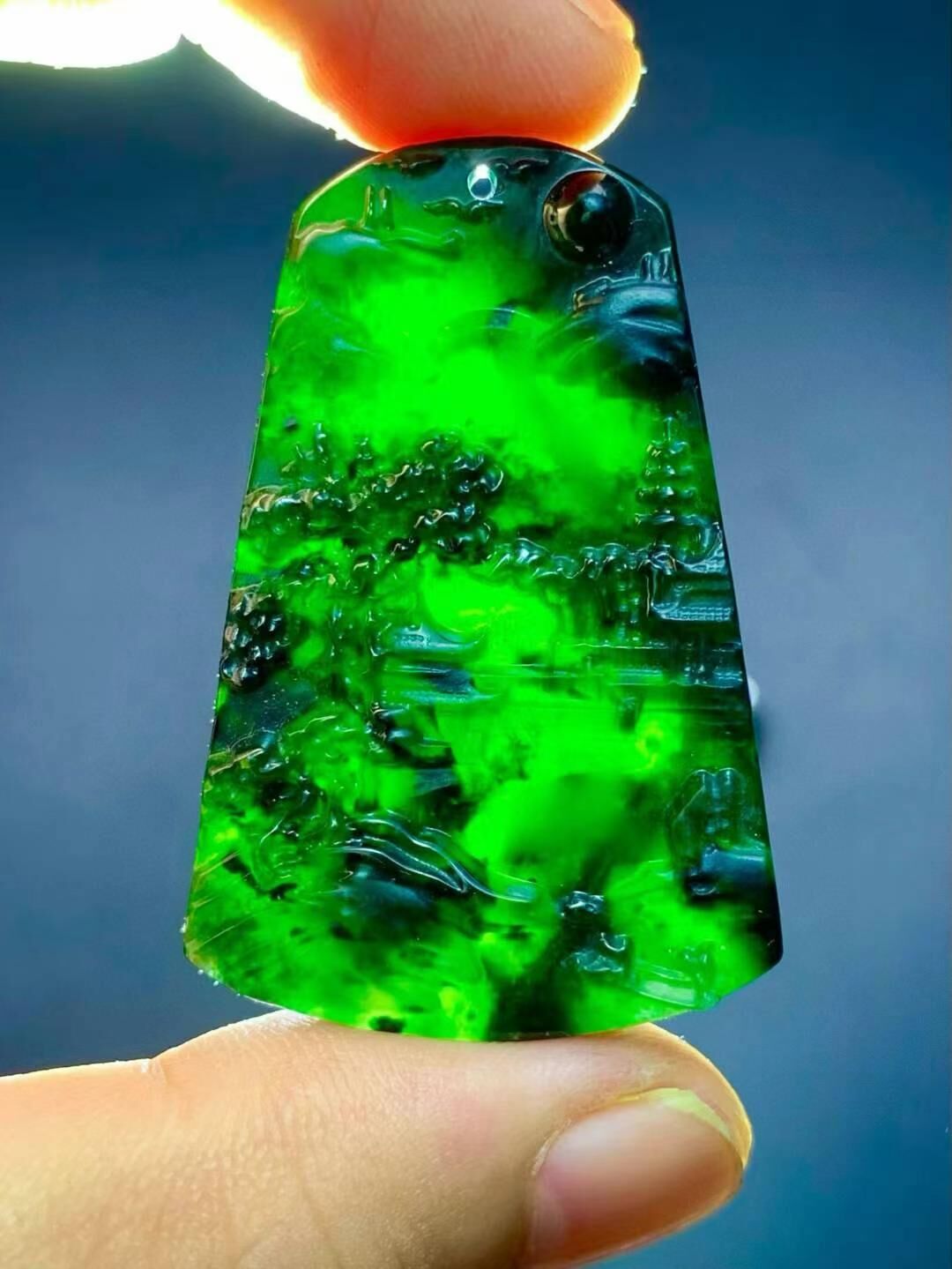 7195913 翡翠墨翠山水牌