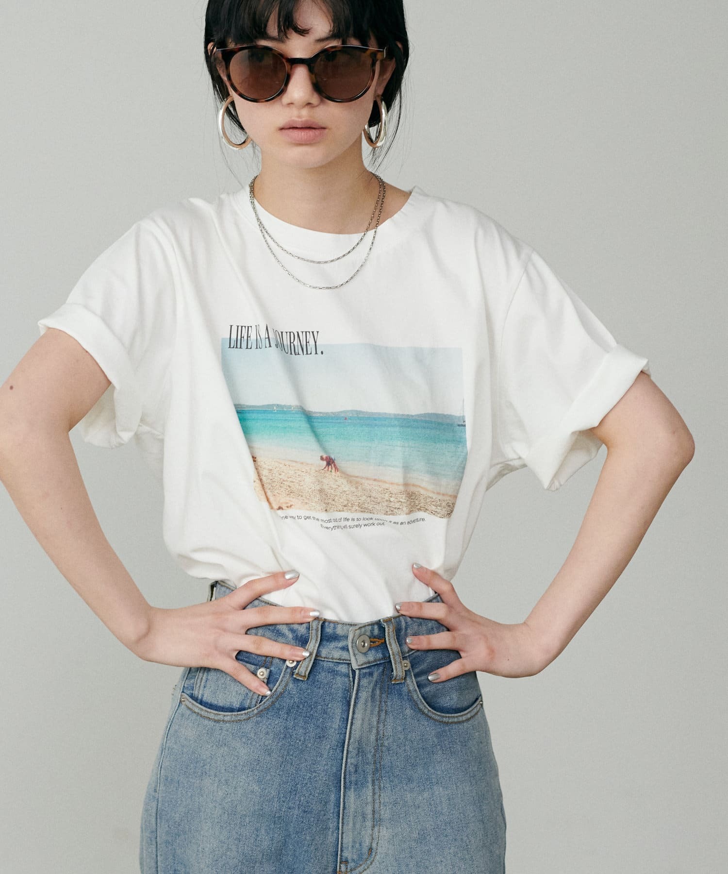 LARUTA(ラルータ)  ロゴ×フォトT〈サスティナブル企画〉彩色相片（3051060430）