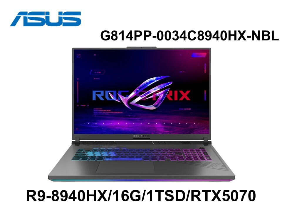 ASUS G814PP-0034C8940HX-NBL 幻潮黑 18吋2.5K電競筆電