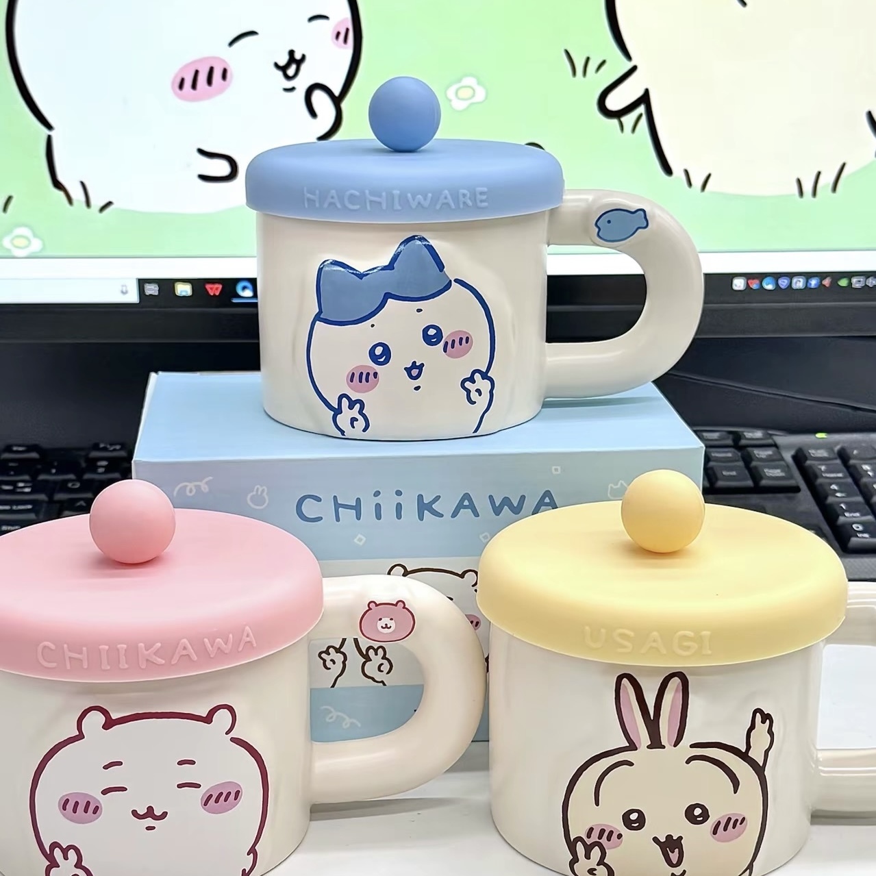 CHIIKAWA 吉伊卡哇 馬克杯 小八貓 烏薩奇 浮雕設計 400ML 雙色設計 送禮 自用