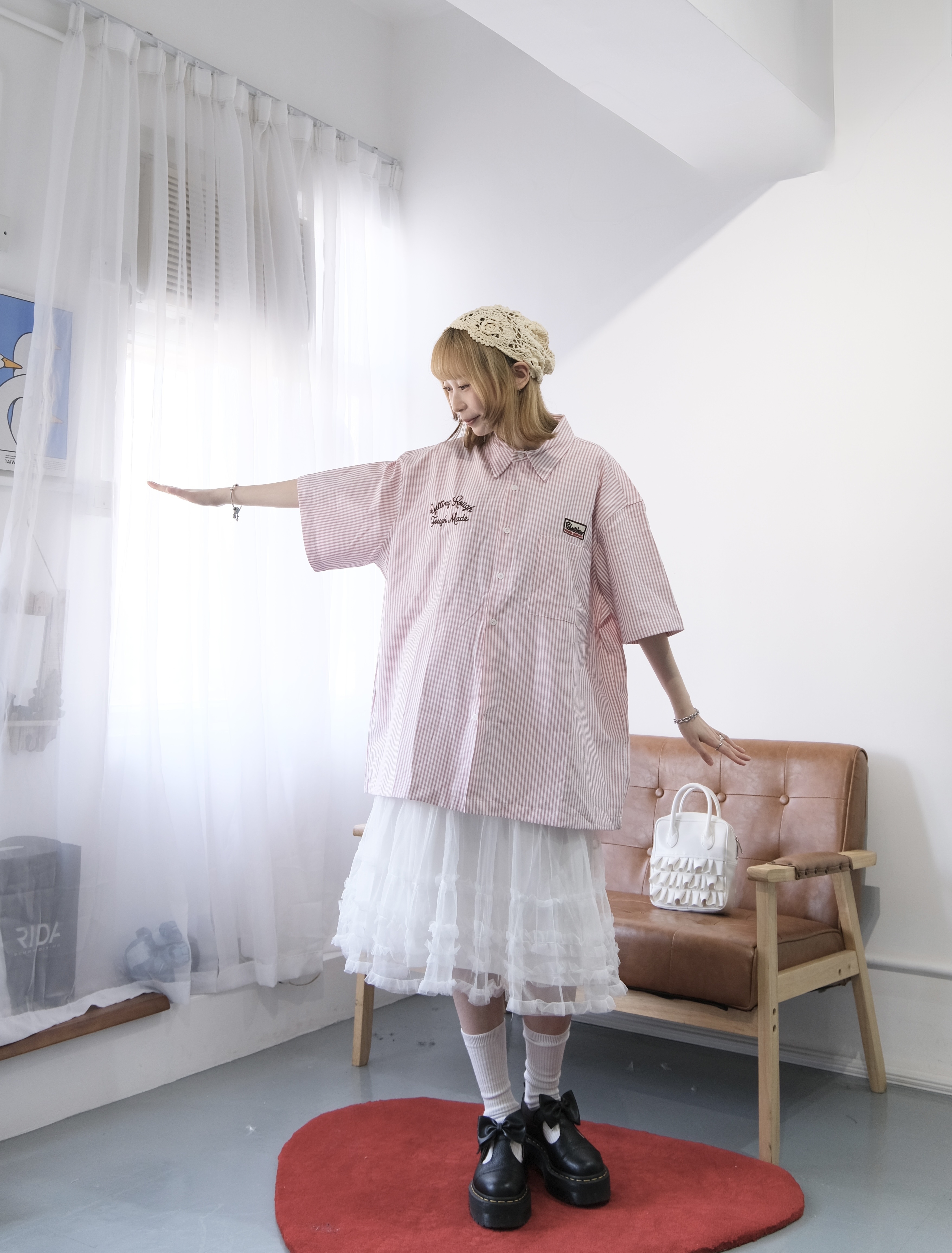 [兩色入]高質層紗中長SK(white)