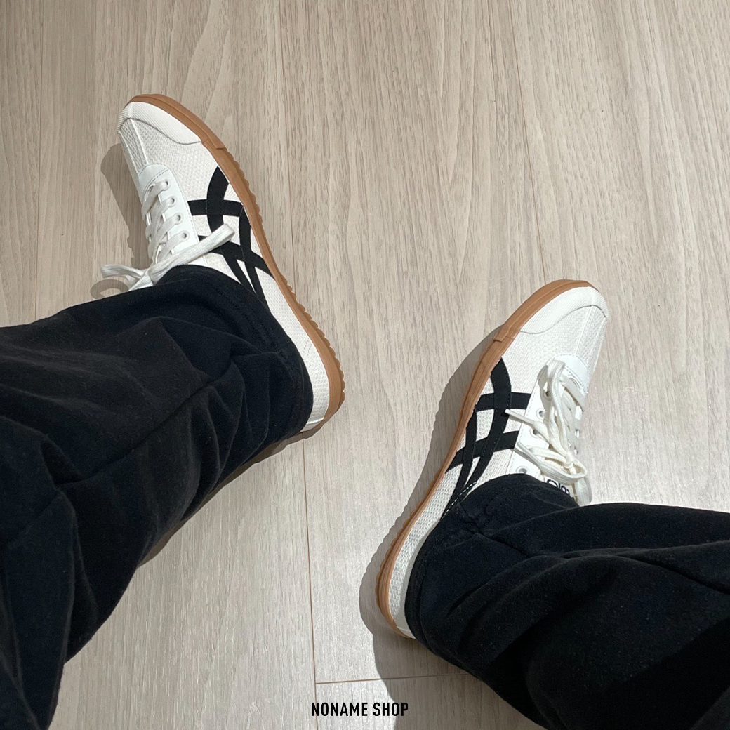 ASICS TSG-110 亞瑟士 復古 編織 帆布 焦糖底 休閒鞋 米白黑 (男/女款)