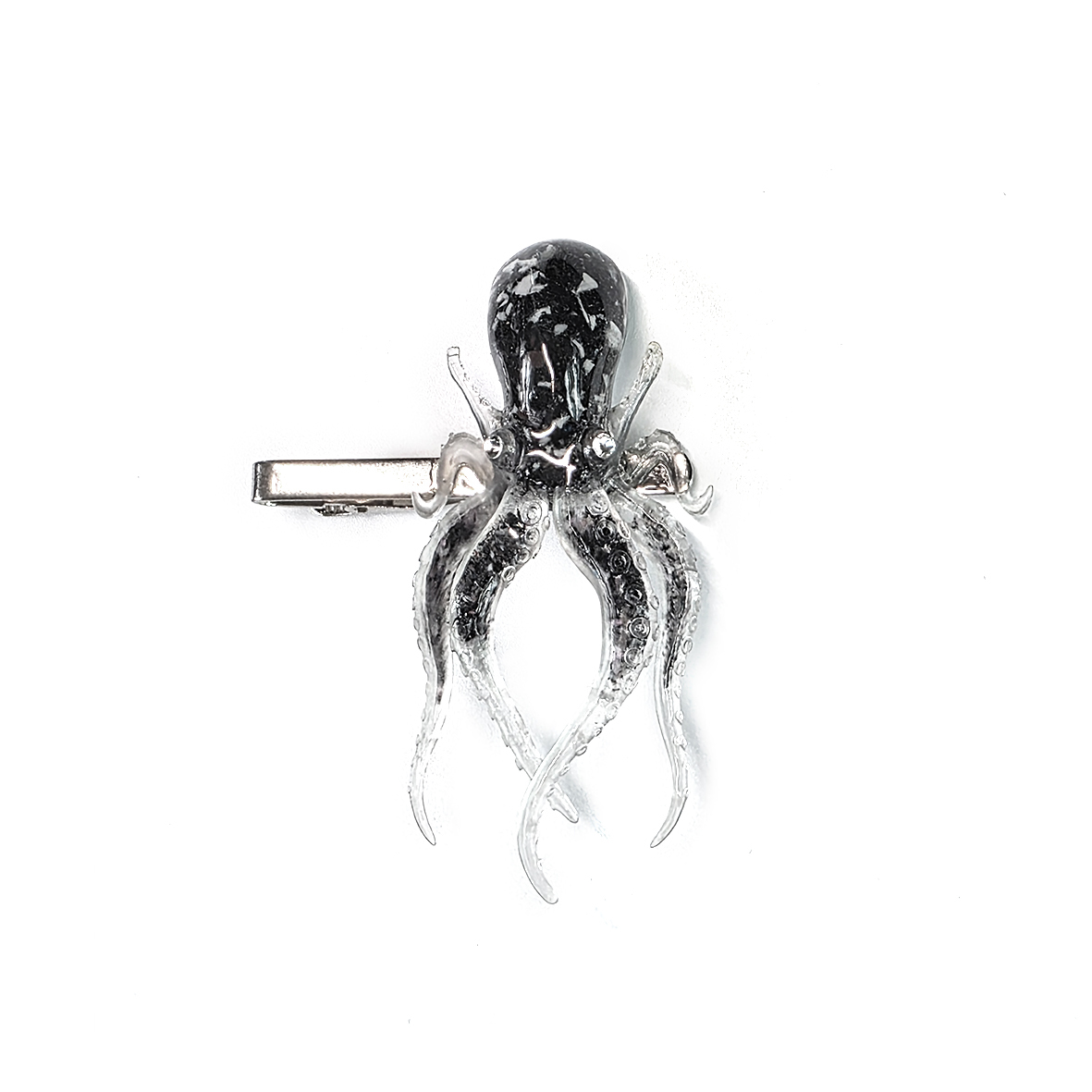 ThaiVetro 黑色章魚領帶夾