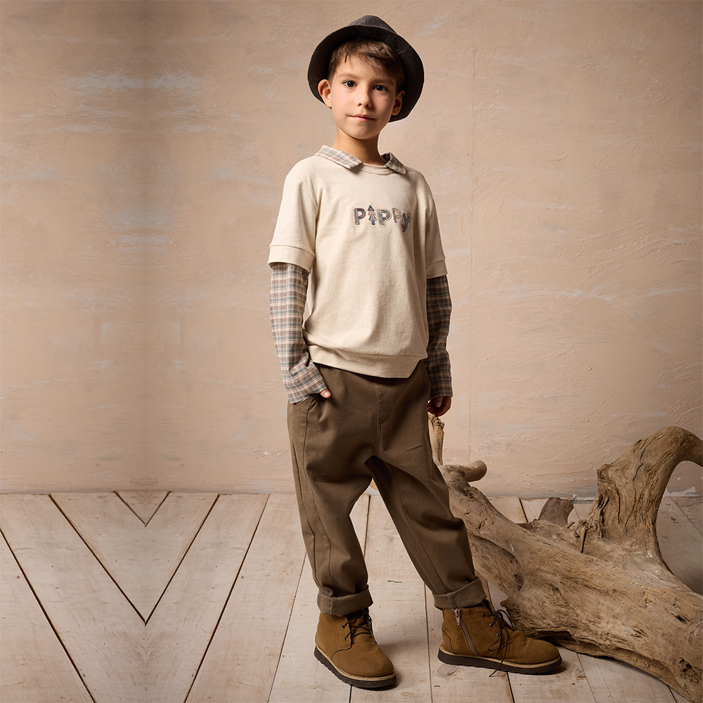 PIPPY 雅痞風調節式彈性棉長褲 綠