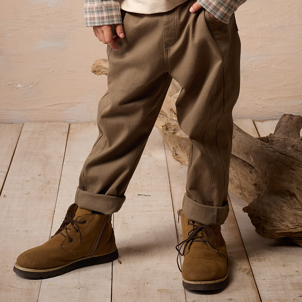 PIPPY 雅痞風調節式彈性棉長褲 綠