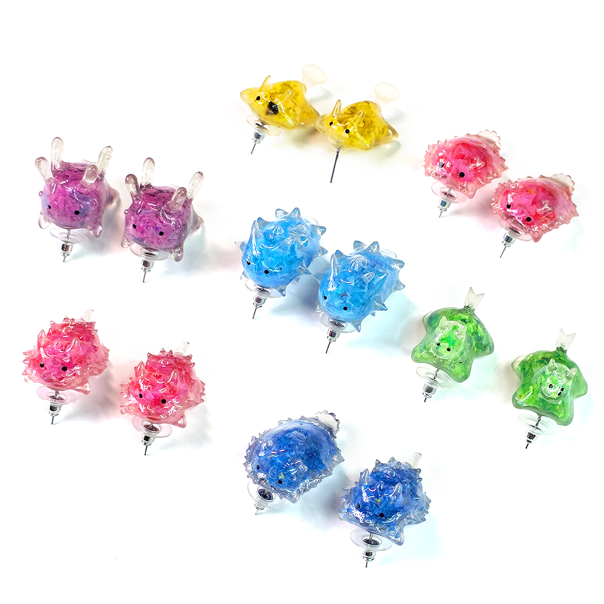 ThaiVetro 裸鰓類針式耳環