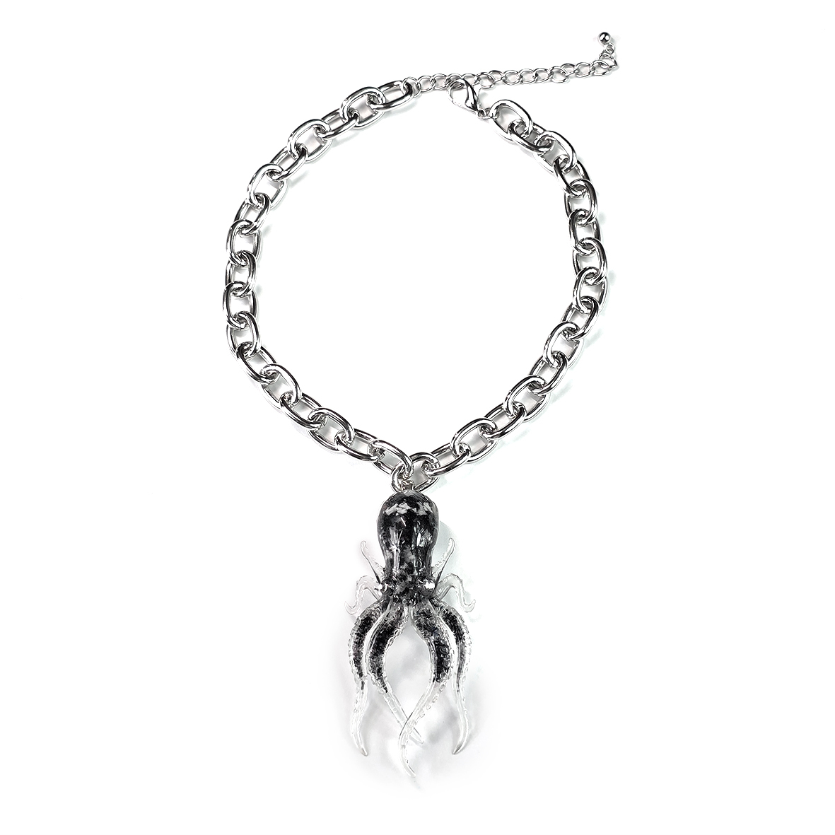 ThaiVetro 黑色章魚鎖鍊吊墜