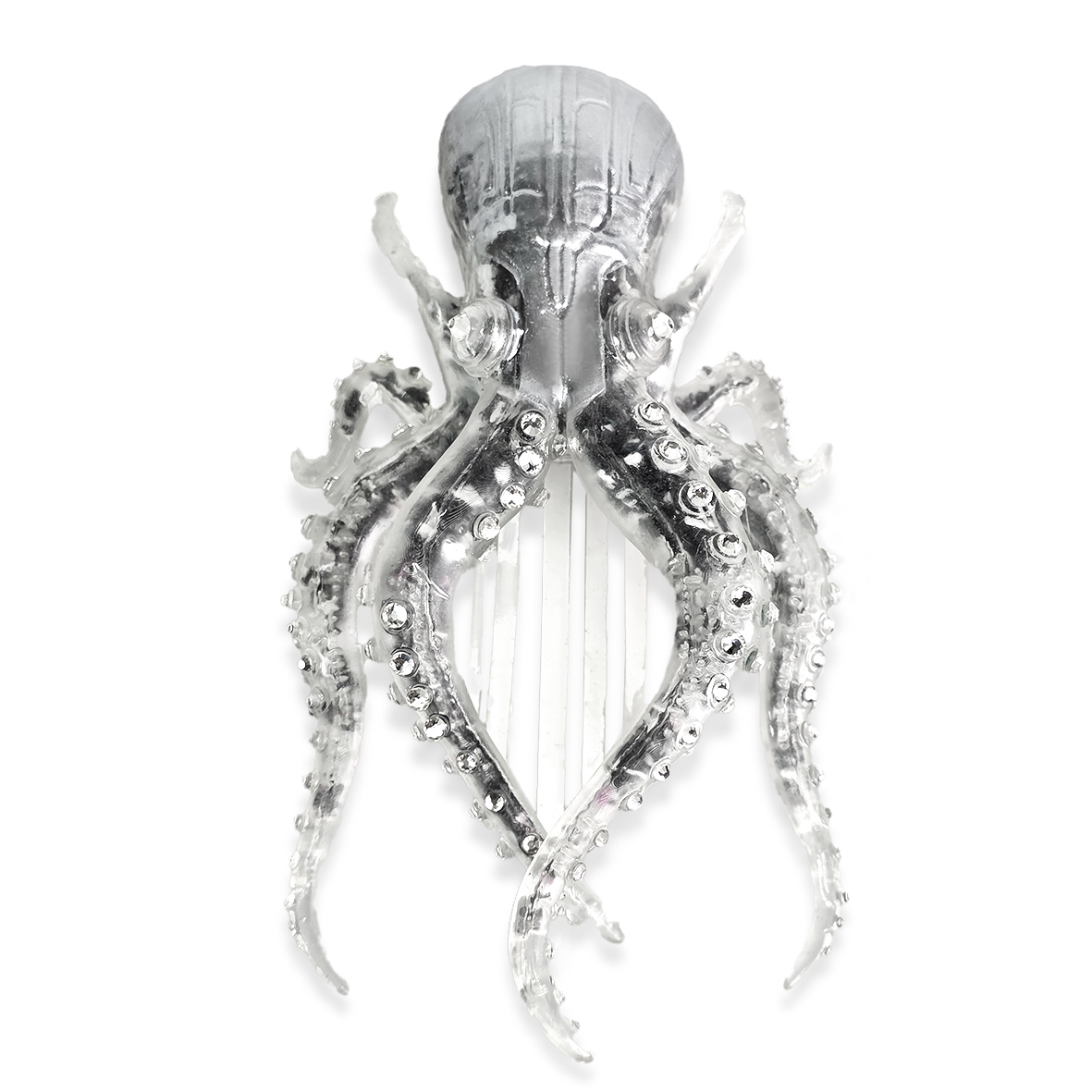 ThaiVetro 銀色章魚髮叉