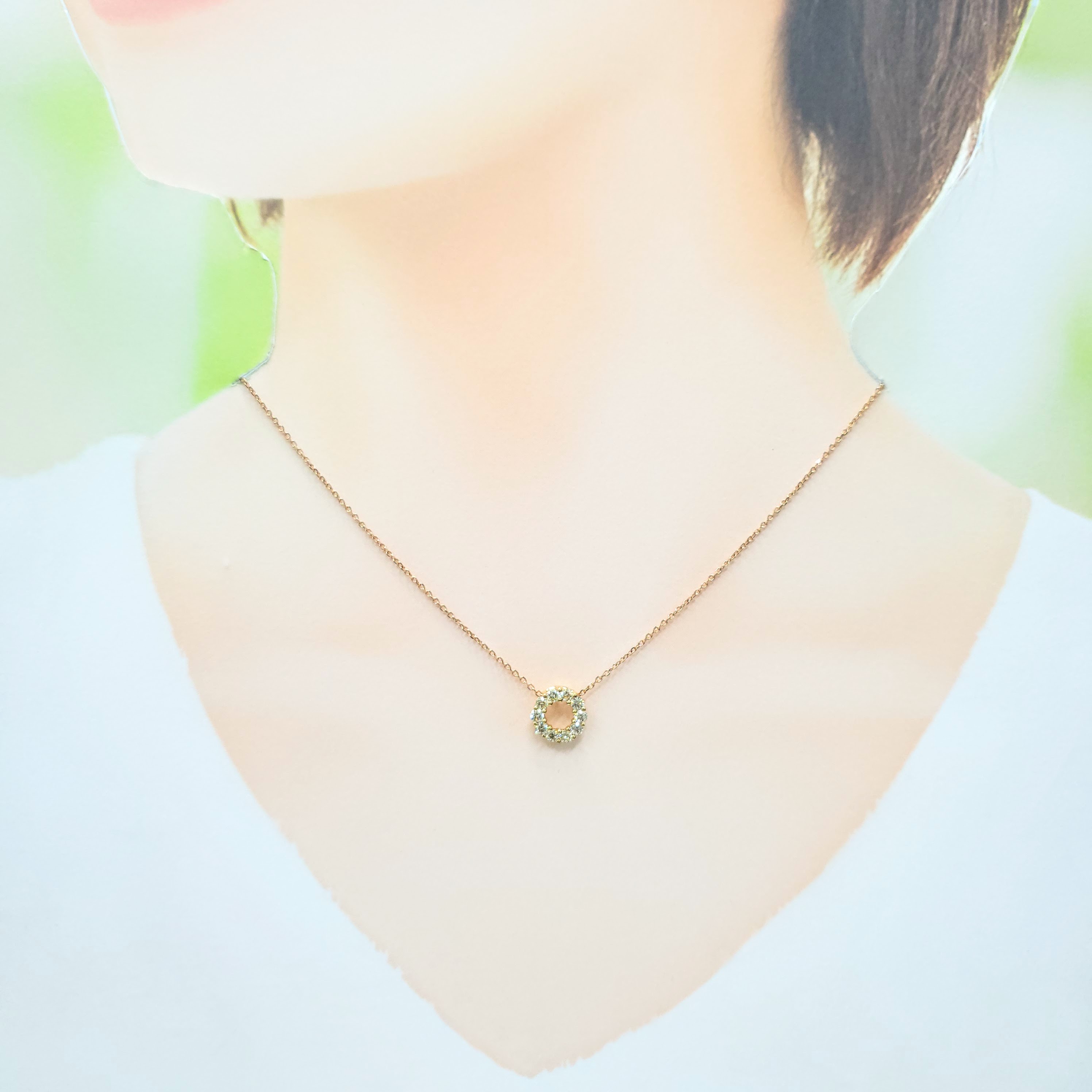 全新18K黃金52份鑽石吊墜