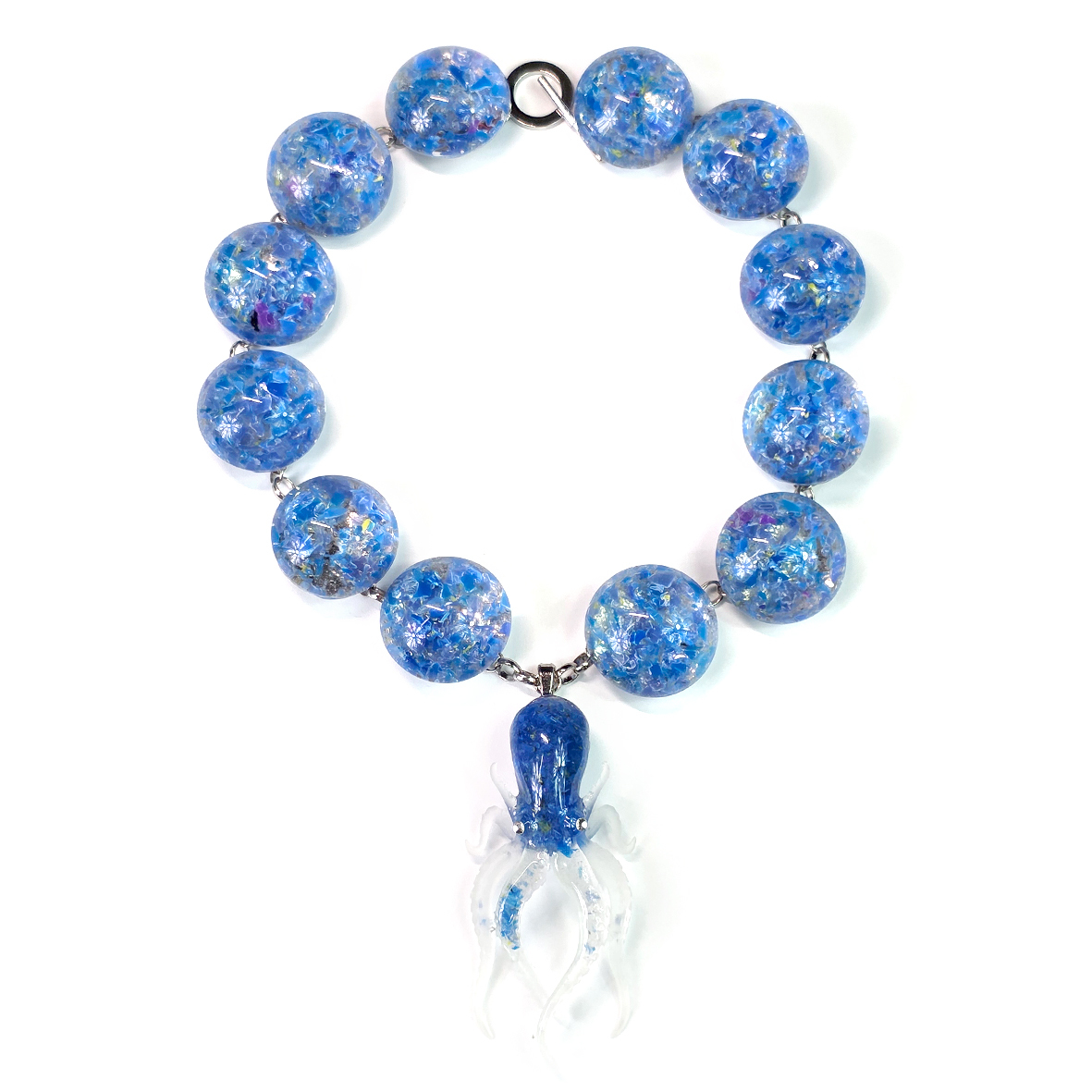 ThaiVetro 藍色大珠章魚項鍊