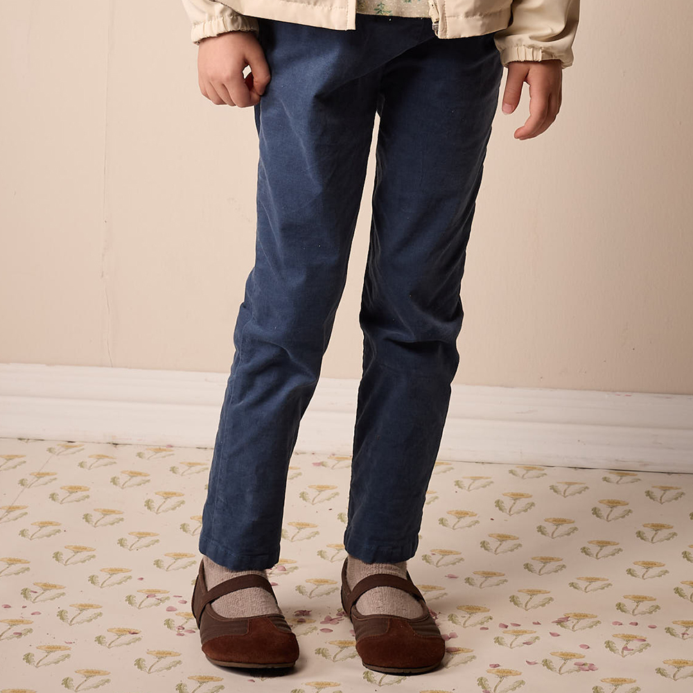 PIPPY 低調優雅親膚彈性棉長褲 藍