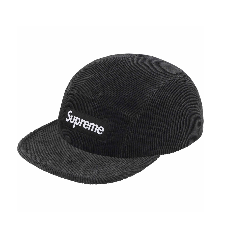 -(B06)-SUPREME CORDUROY CAMP CAP 燈芯絨 分割帽 黑色/深藍/螢光黃/粉色/白色-SS25H82