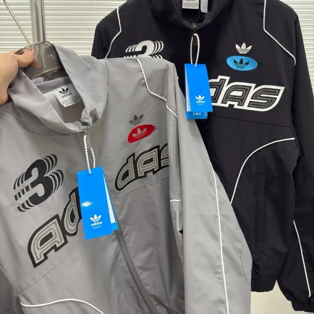 ADIDAS ORIGINALS 復古 賽車風 立領寬鬆外套 夾克 防風 透氣 男款 黑色 JM8033 灰色 JM8034 / 預購