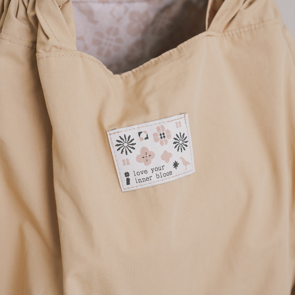 印花樂可調提帶皺口大包大地棕