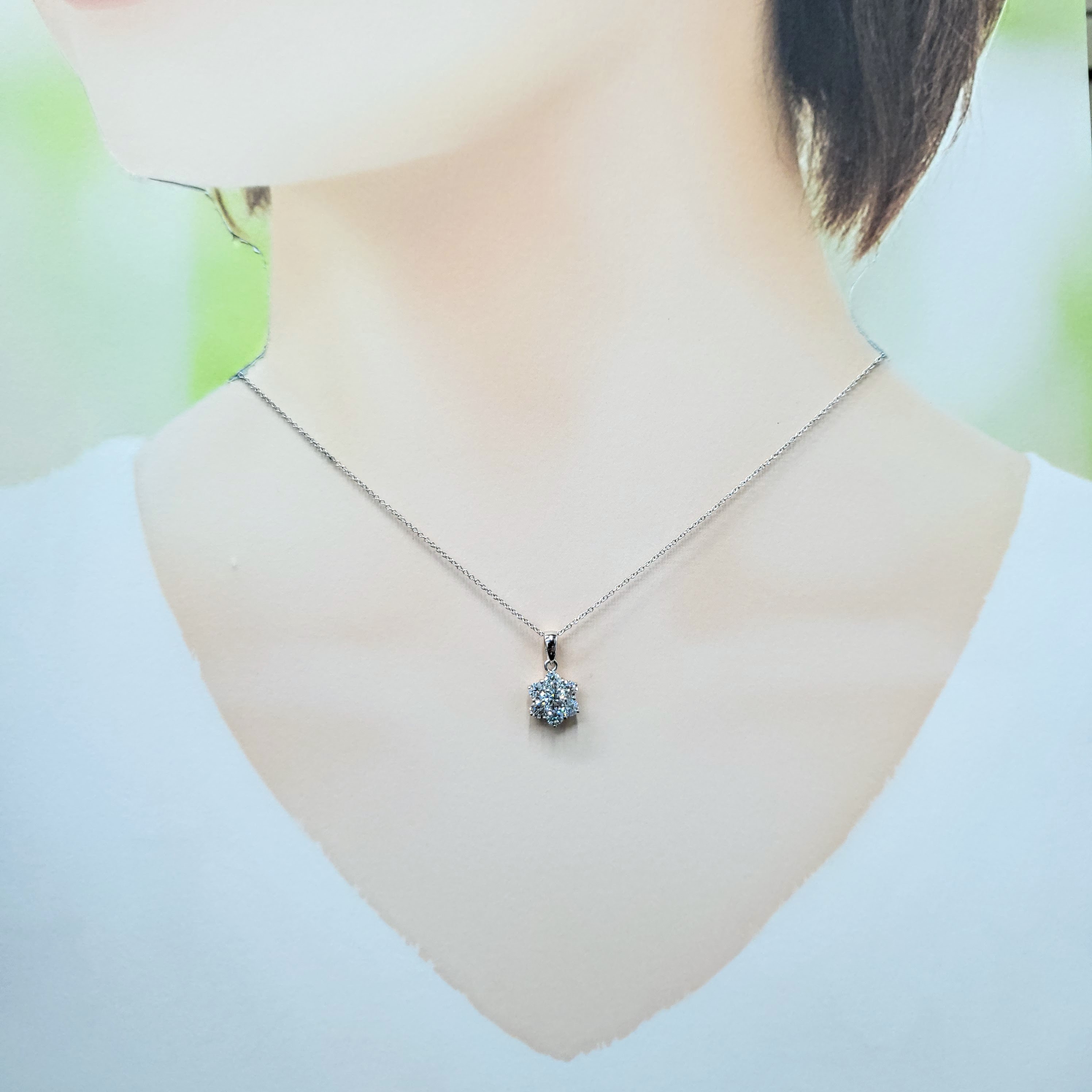 18K White Gold 0.86ct Diamond Pendant