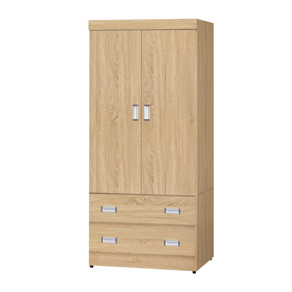 皮爾卡2.7尺二門二抽衣櫃