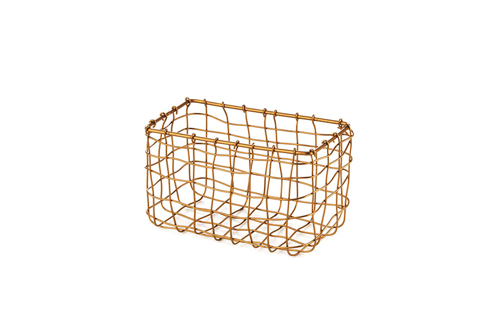 fog linen work - 金色鐵製置物籃 / 長方形