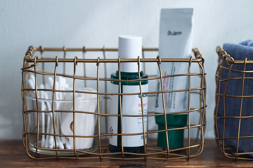 fog linen work - 金色鐵製置物籃 / 長方形