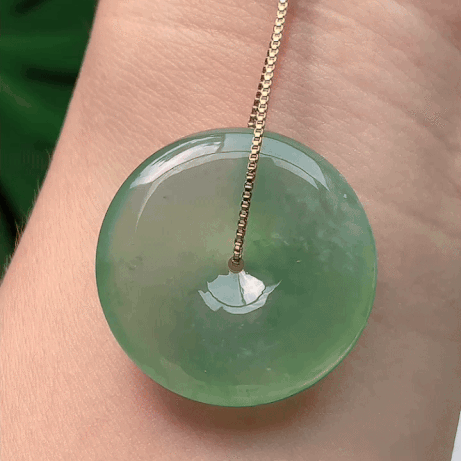 719318 翡翠冰種晴綠平安扣 (26.8mm直徑)