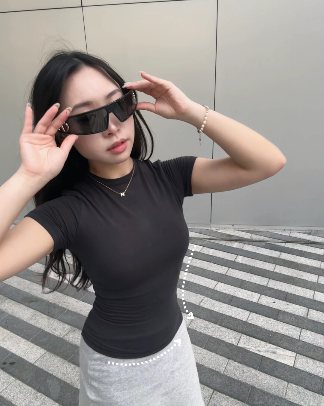 SKIMS COTTON JERSEY T-shirt  煙灰色