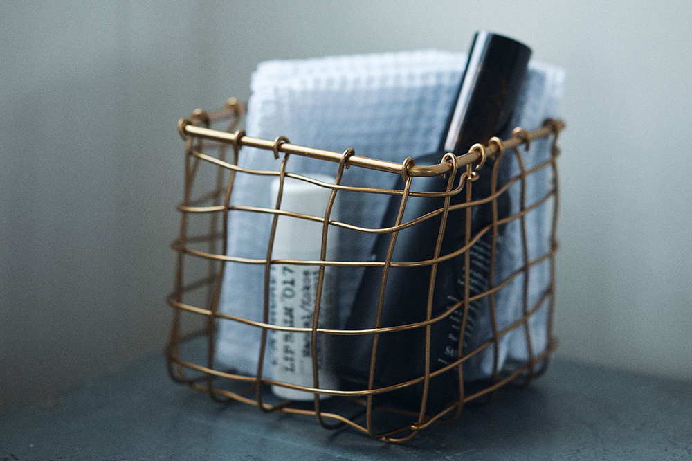 fog linen work - 金色鐵製置物籃 / 正方形
