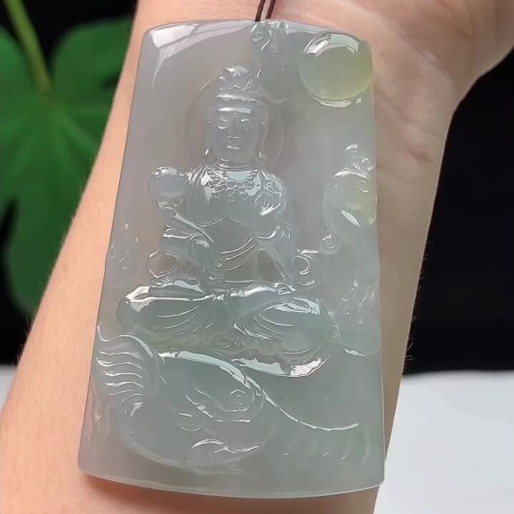 翡翠冰種普賢菩薩,天然翡翠A玉, 緬甸玉, Jade, Jadeite