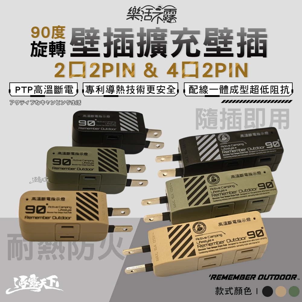 樂活不露 90度旋轉壁插擴充壁插