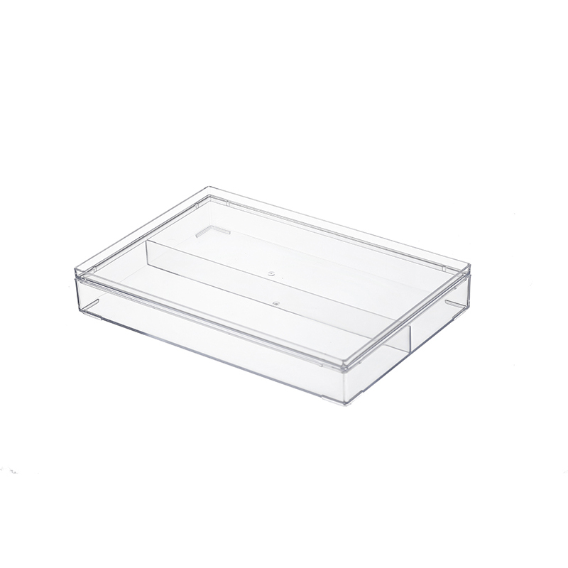 堆疊式附蓋收納盒/2格 15.8×3.8×23.8cm