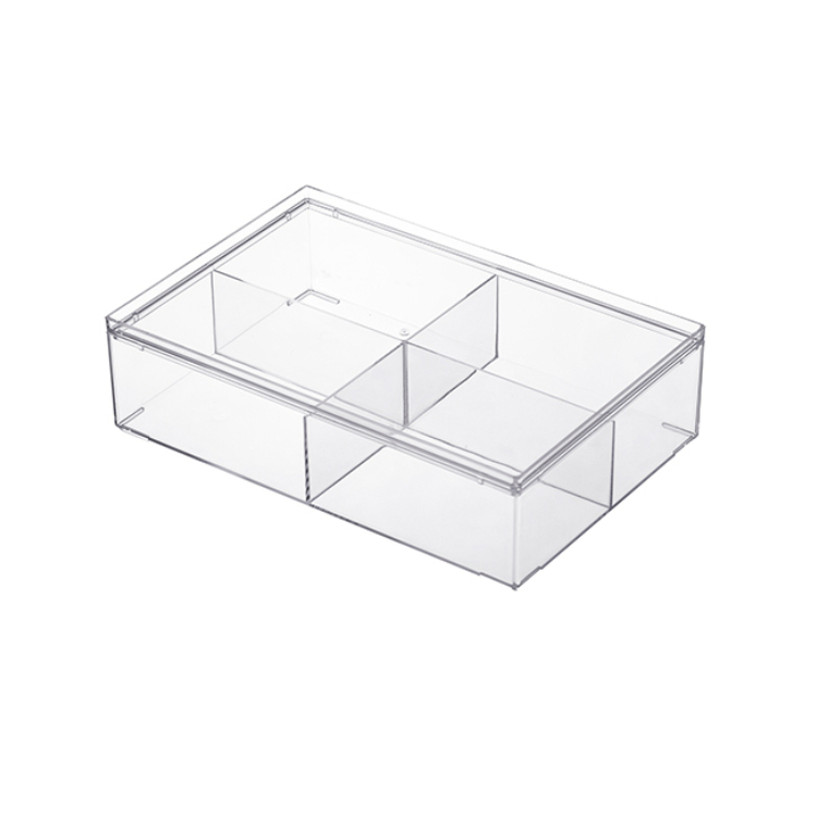 堆疊式附蓋收納盒/4格 15.8×6.5×23.8cm