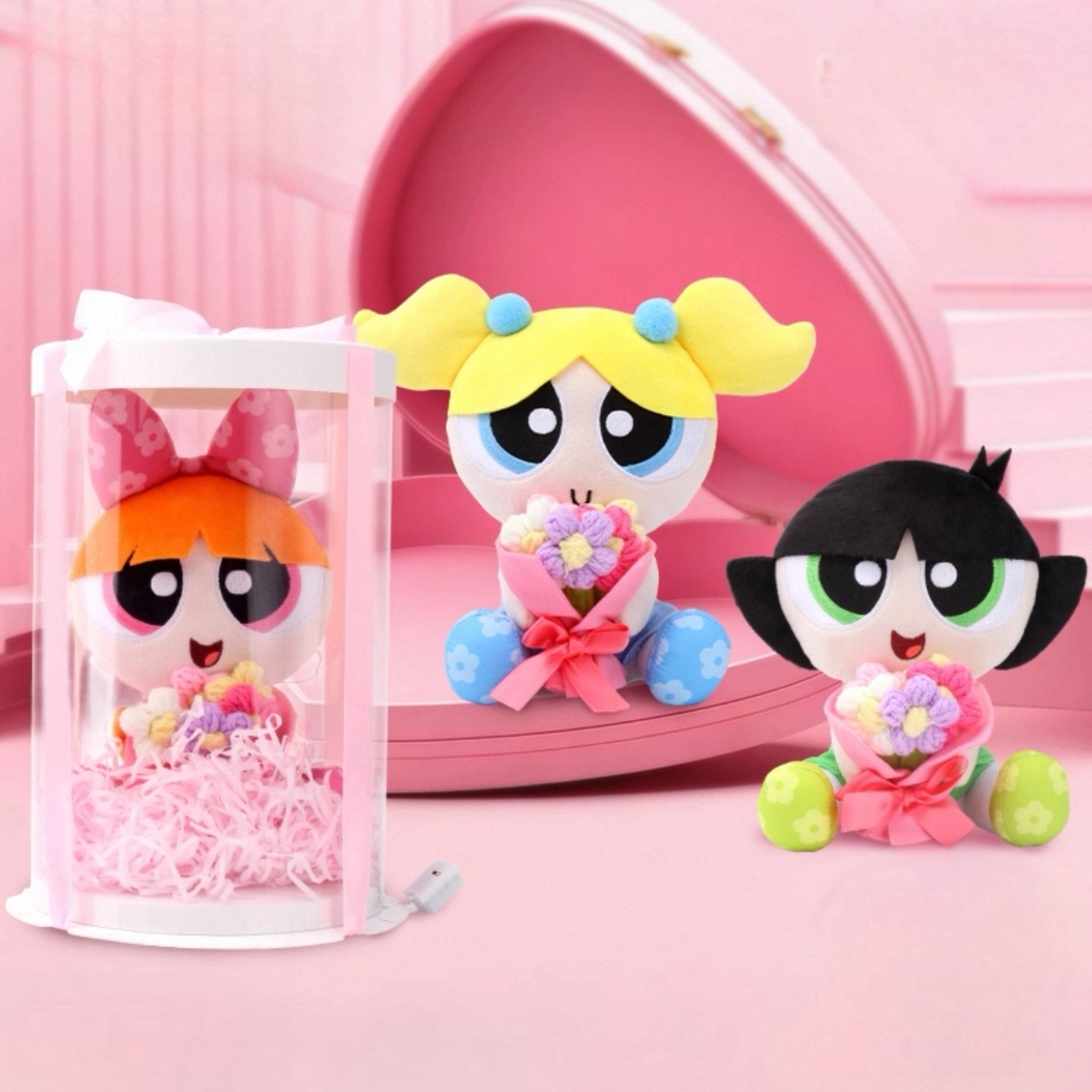 飛天小女警 手捧花禮盒 20CM 毛絨公仔 送禮 花束 生日禮物