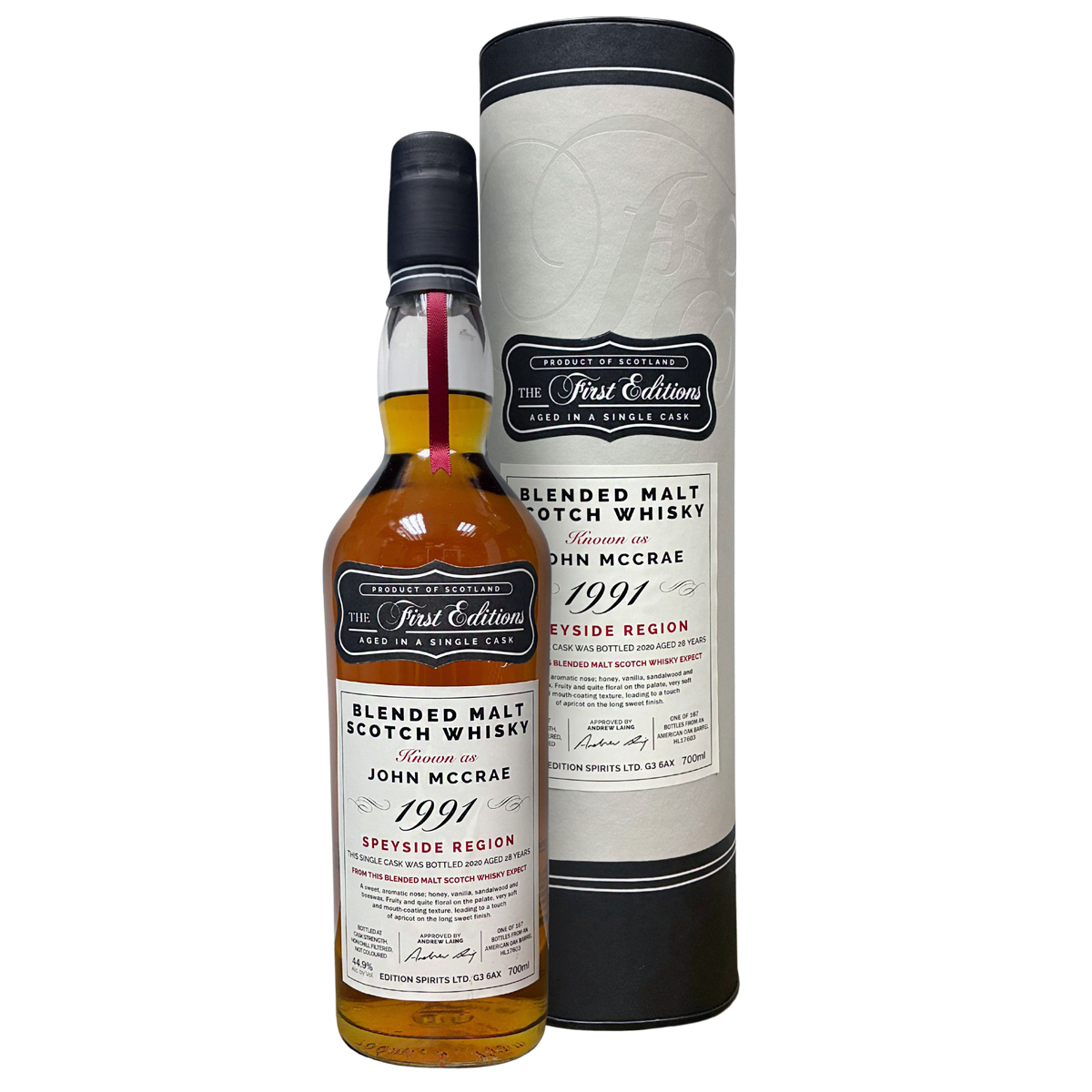 Edition Spirits The First Editions John McCrae (Balvenie) 1991 28 Years Old #HL17603 Blended Malt Whisky 44.9%