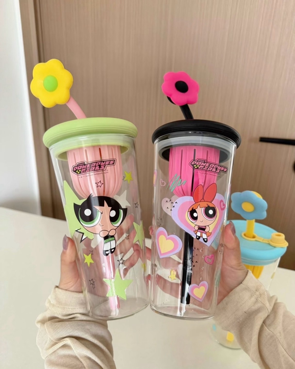 <限時特價🔥> 正版授權 飛天小女警 玻璃 吸管杯 2款