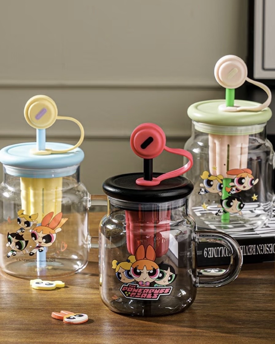 <限時特價🔥> 正版授權 飛天小女警 玻璃 吸管杯 2款