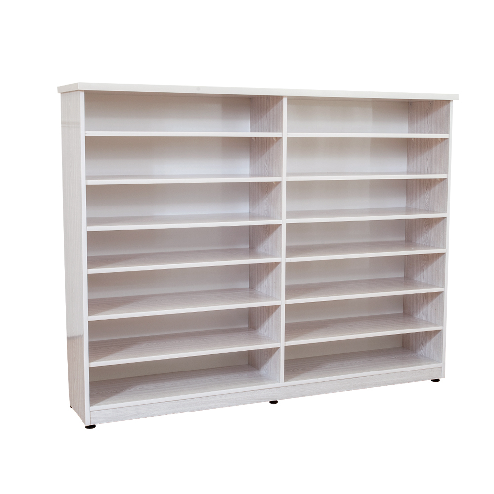 防潮防蛀 防水塑鋼5尺開放式鞋櫃(雪松)