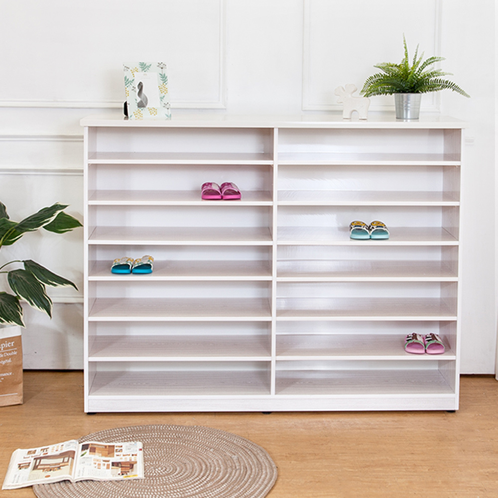 防潮防蛀 防水塑鋼5尺開放式鞋櫃(雪松)