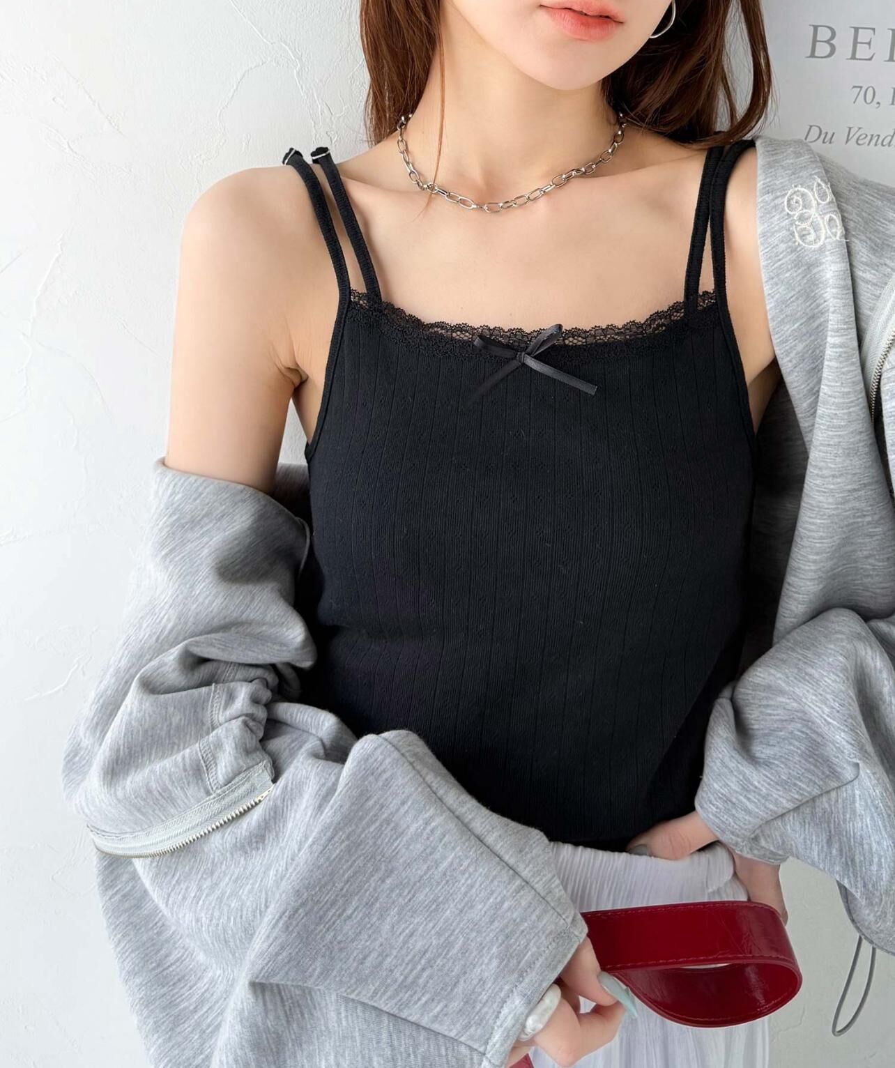 【預購】JN073103 mily bilet 女裝雙肩帶蕾絲吊帶背心