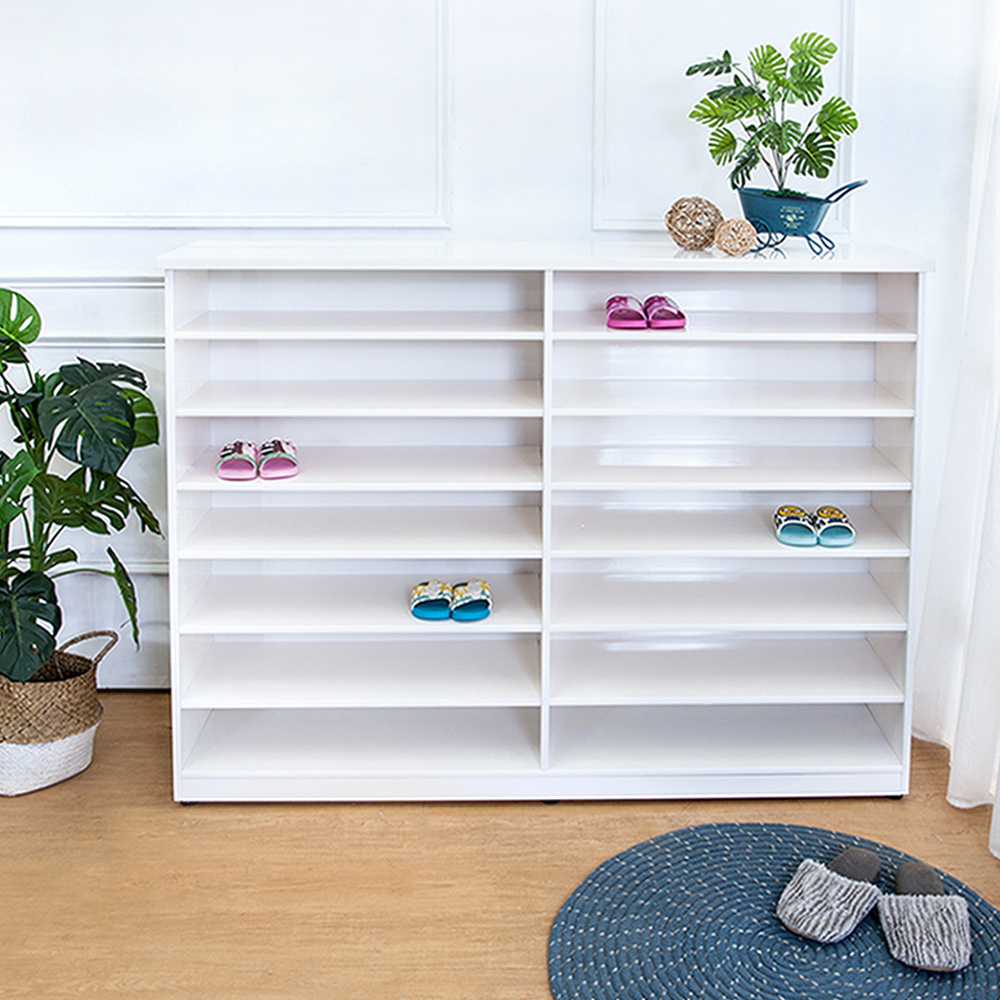 防潮防蛀 防水塑鋼5尺開放式鞋櫃(白色)