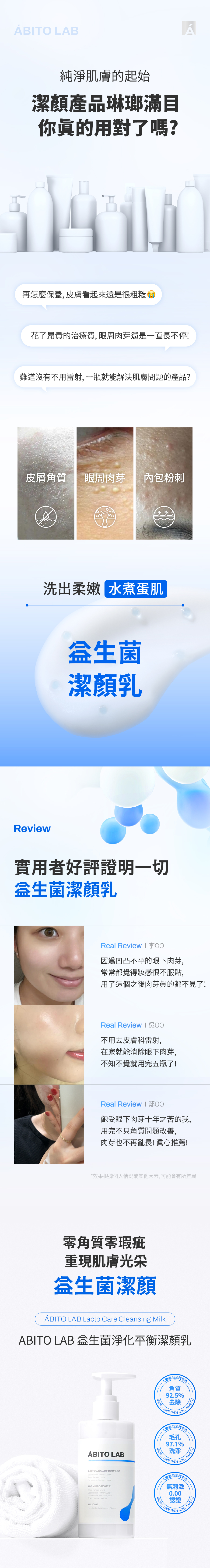 ABITO LAB 益生菌淨化平衡潔顏乳 去除肉芽 角質顆粒